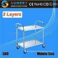 Multifunctional Stainless Steel Push Cart And Dining Serving Cart For Sale